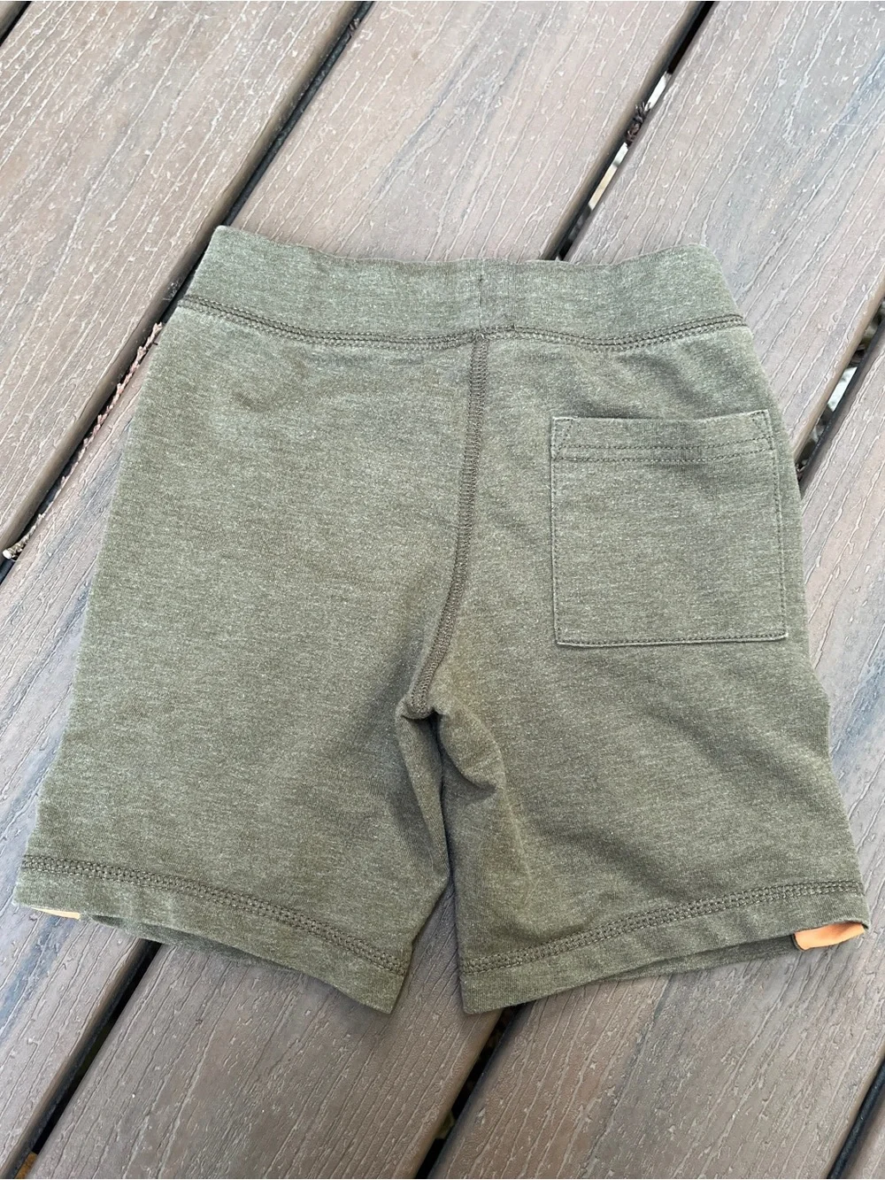 Gymboree Army Green Orange Stripe Knit Shorts Drawstring Toddler Boys 4T